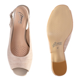 Marco Shoes Sandálias bege 0891P com xadrez prata 1