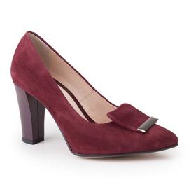 Sapatos de veludo marrom Marco Shoes 1008P com um enfeite vermelho 1 Sapatos de veludo marrom Marco Shoes 1008P com um enfeite vermelho 1