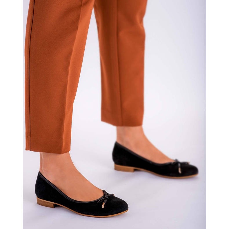 Marco Shoes Bailarinas camurça 1152P em preto 1