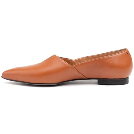 Marco Shoes Bailarinas Marco 1285P femininas caramelo com recorte castanho 2