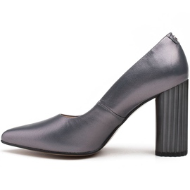 Marco Shoes Sapatos cinzentos com salto canelado cinza 2