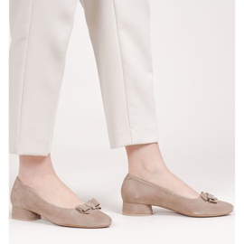 Marco Shoes Bailarinas elegantes bege de 1811P com um laço 1 Marco Shoes Bailarinas elegantes bege de 1811P com um laço 1