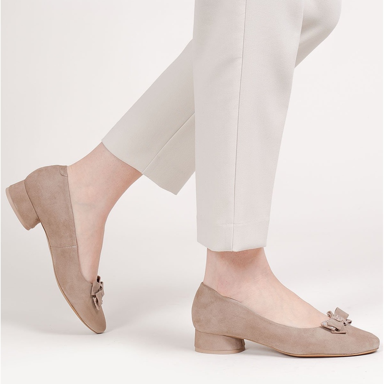 Marco Shoes Bailarinas elegantes bege de 1811P com um laço 2 Marco Shoes Bailarinas elegantes bege de 1811P com um laço 2