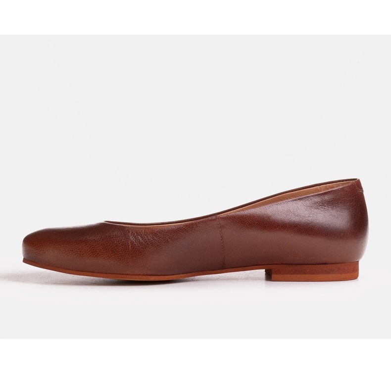 Marco Shoes Bailarinas de couro granulado marrom castanho 1