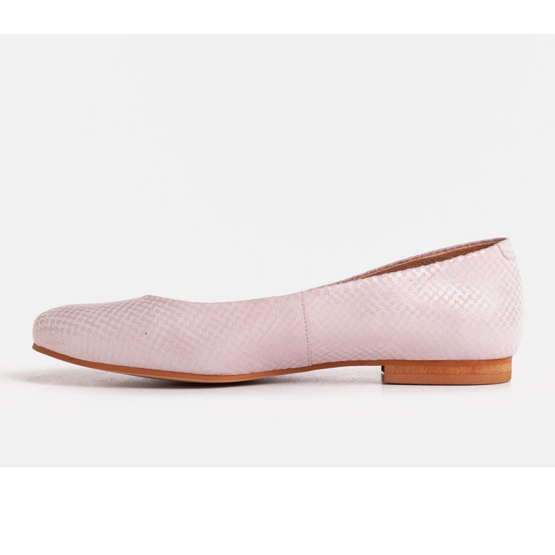 Marco Shoes Bailarinas de camurça folheada a prata natural rosa 1