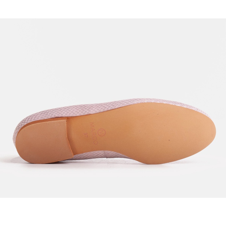 Marco Shoes Bailarinas de camurça folheada a prata natural rosa 2