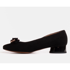 Marco Shoes Bailarinas pretas com salto de laca preta preto 1