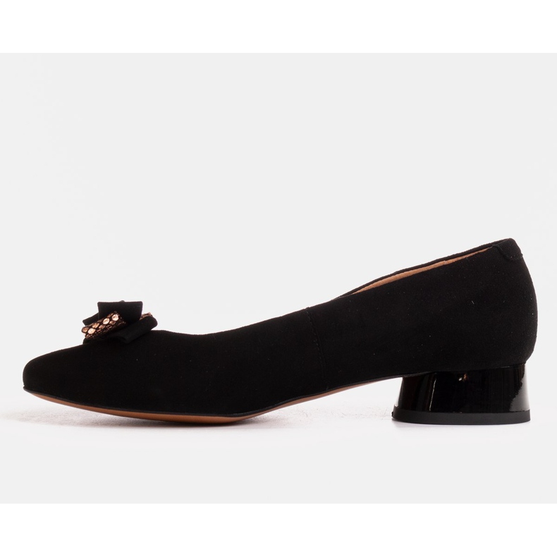 Marco Shoes Bailarinas pretas com salto de laca preta preto 1