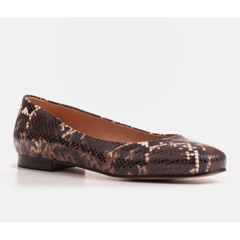 Marco Shoes Bailarinas castanhas com padrão de cobra castanho 1 Marco Shoes Bailarinas castanhas com padrão de cobra castanho 1