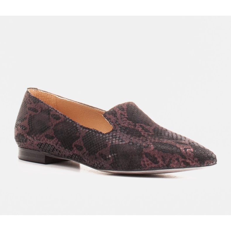 Marco Shoes Lordsy ballerinas feitas de couro de camurça em um padrão de pele de cobra preto 1