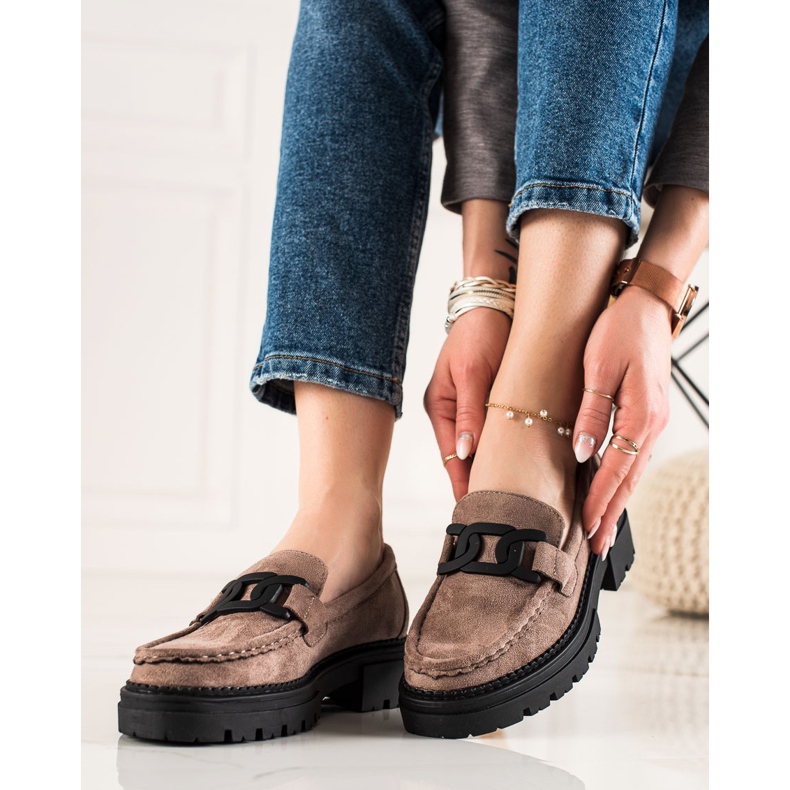 Mocassins da moda LA.FI bege marrom 2
