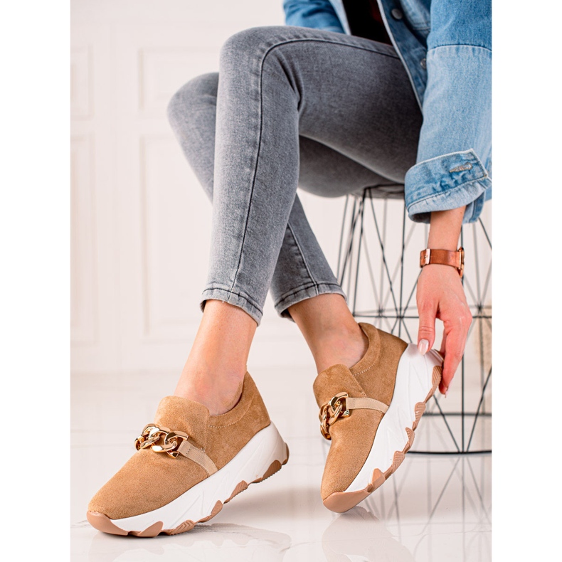 W. Potocki Tênis de camurça Potocki bege 1