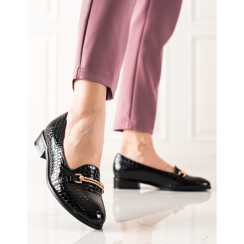 W. Potocki Sapatos elegantes com decoração Potocki preto 1