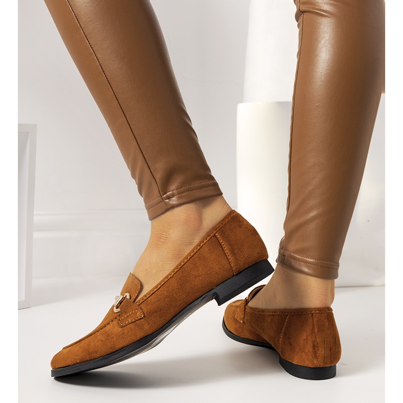 Mocassim Tracy marrom de salto baixo castanho amarelo 2