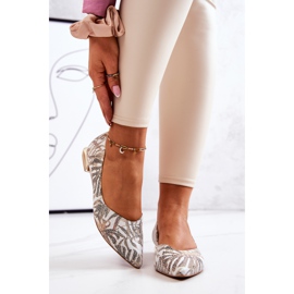 Bailarinas femininas Laura Messi Couro Dourado 2193 multicolorido 1