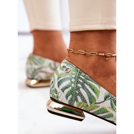 Bailarinas femininas Laura Messi Couro Verde 2193 multicolorido 1