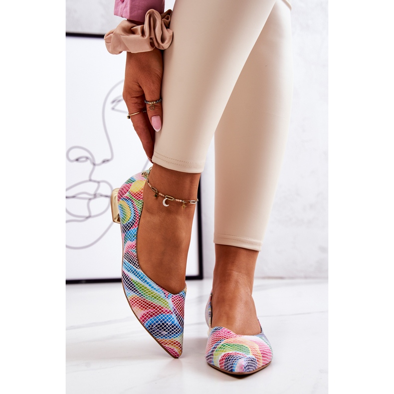 Bailarinas femininas Laura Messi Couro Rainbow 2193 multicolorido 2