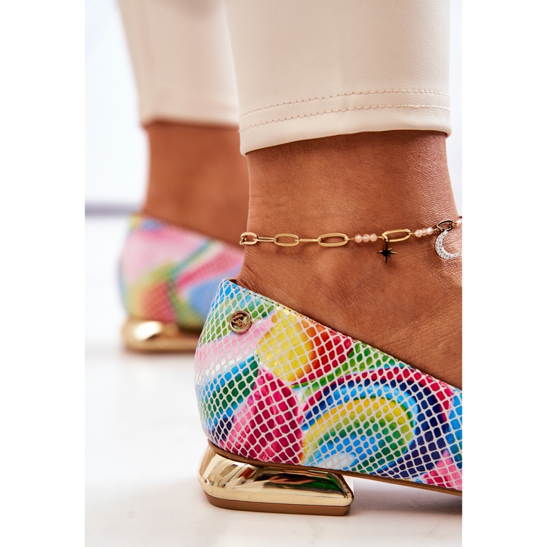 Bailarinas femininas Laura Messi Couro Rainbow 2193 multicolorido 1