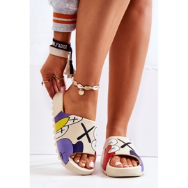 PS1 Chinelos de borracha impressos monstros bege 2 PS1 Chinelos de borracha impressos monstros bege 2