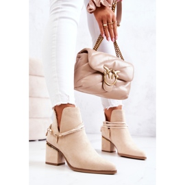 PS1 Botas de cowboy de camurça bege Inessa com listras 2