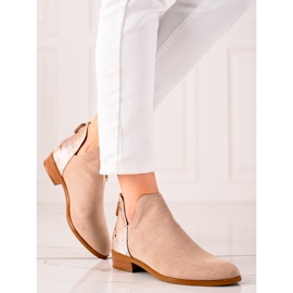 Botas bege com recorte VINCEZA marrom 1