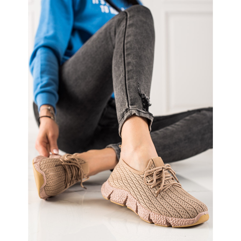 TRENDI Calçados esportivos marrons bege 1