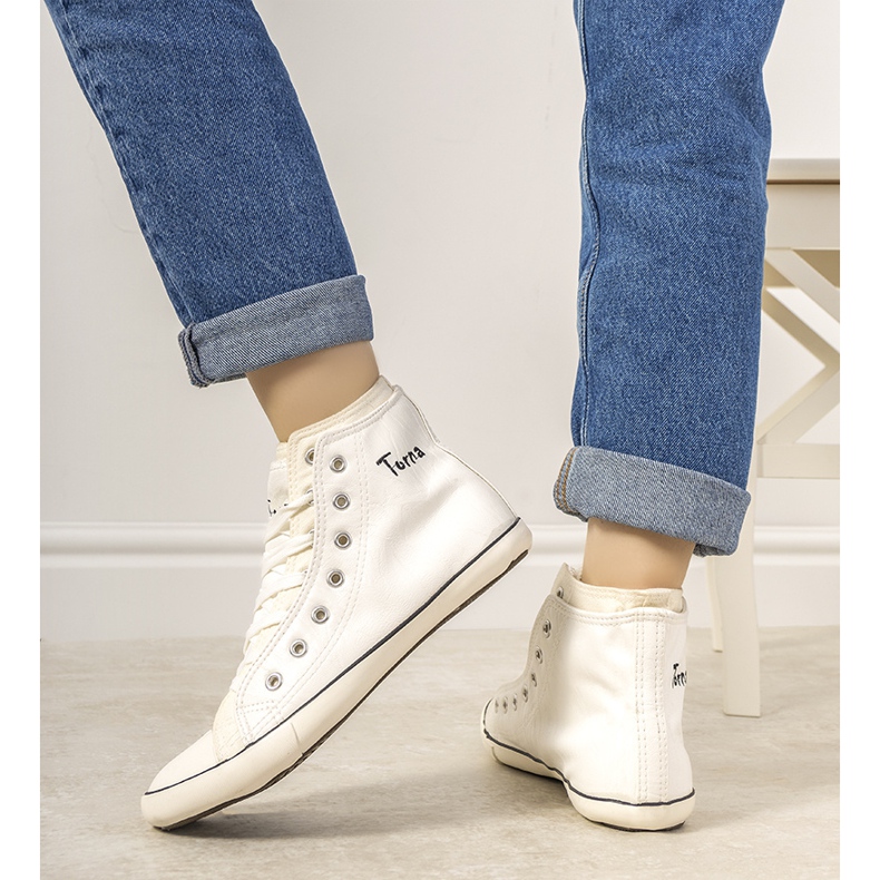 # danificado # Tênis de tornozelo branco de mulher Torna # DANIFICADO # 2