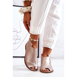 Botas de Couro no Salto Laura Messi Ouro 2324 dourado 1