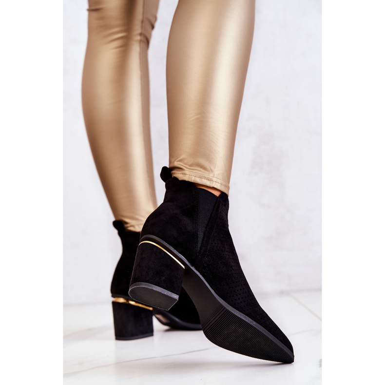 PS1 Botas de cowboy a céu aberto de camurça preta Helloni preto 1