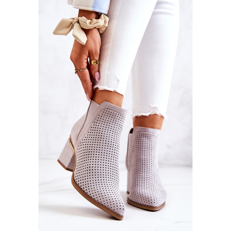 PS1 Botas de cowboy de camurça a céu aberto cinza Helloni 2