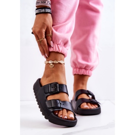 PS1 Chinelos de borracha na plataforma Westie preta preto 2