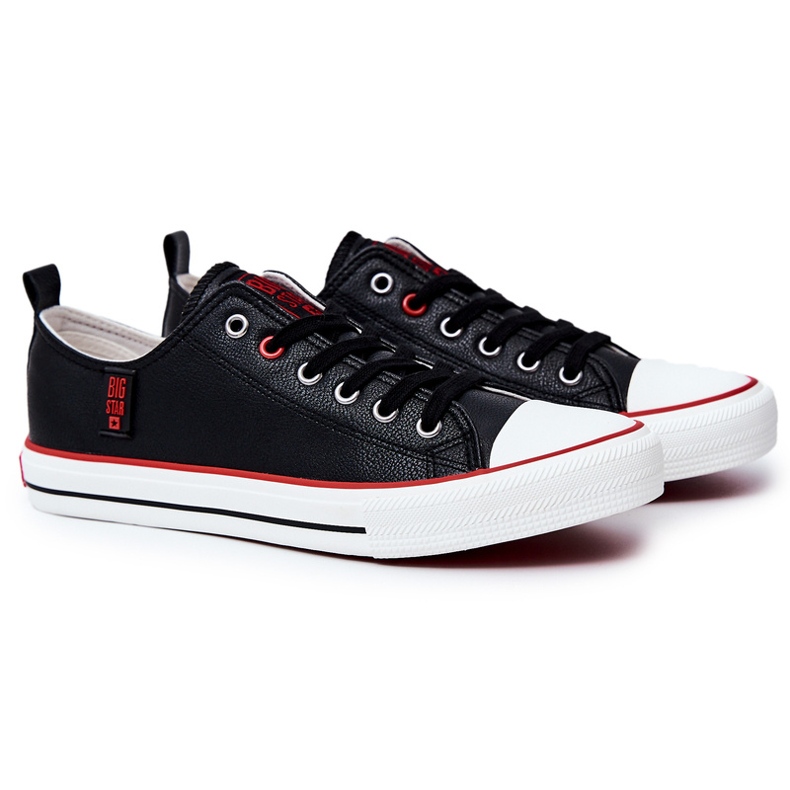 Tênis masculino de couro Big Star JJ174068 preto 1