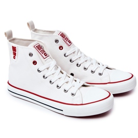 Tênis masculino de couro cano alto Big Star JJ174071 branco 2