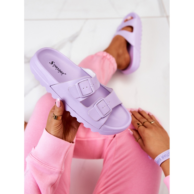 PS1 Chinelos de borracha na plataforma roxa Westie roxo 1