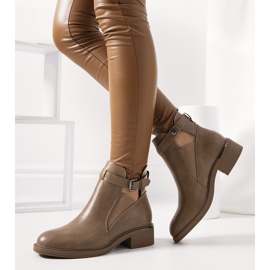 Botas de mulher castanhas samambaia bege 1