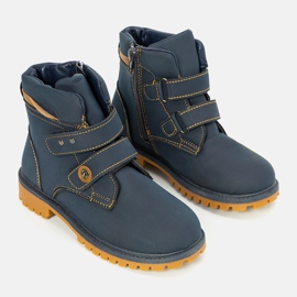Bota infantil azul marinho Marcil amarelo 1