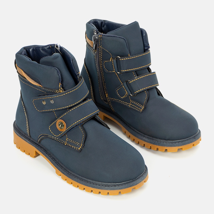 Bota infantil azul marinho Marcil amarelo 1