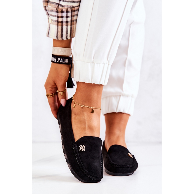 PS1 Mocassim de camurça preto feminino Madelyn 2