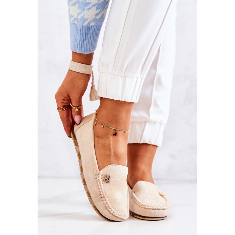 PS1 Mocassim de camurça feminino Bege Madelyn 1