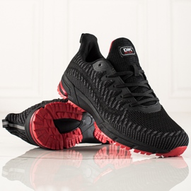 DK Calçado esportivo confortável para homem preto cinza 1