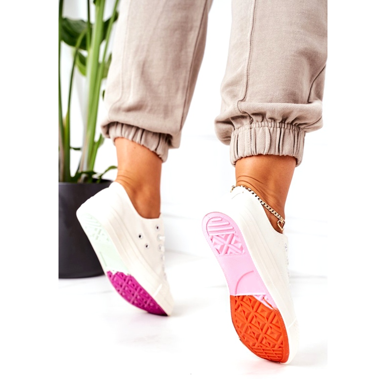 NEWS Tênis femininos clássicos de mudança de cor Ecoma branco multicolorido 4