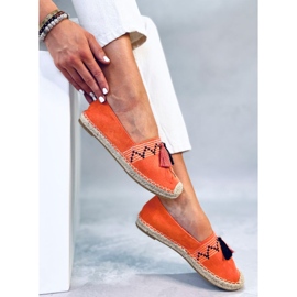 Alpargatas Boho com franjas Birna Orange laranja 1