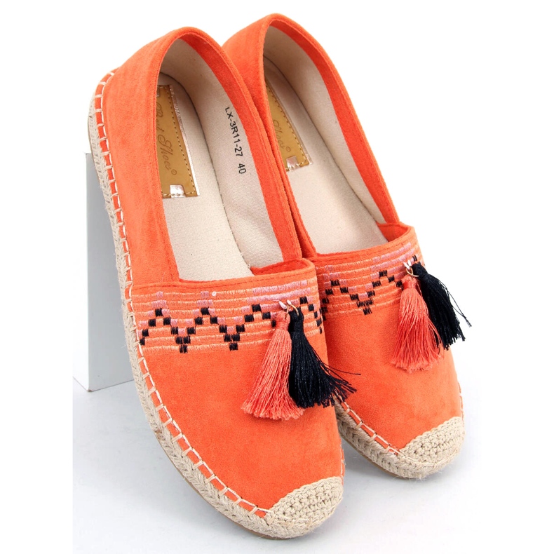 Alpargatas Boho com franjas Birna Orange laranja 2