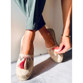 Alpargatas Boho com franjas Birna Bege 1