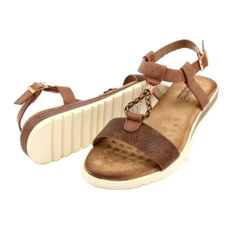 Sandálias femininas Evento marrom 21SD14-3545 castanho 3