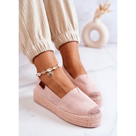FB2 Espadrille de camurça sem salto rosa Lesley 1