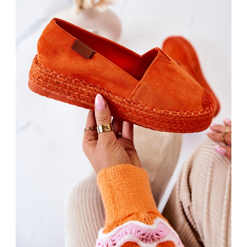 FB2 Alpargatas de camurça Lesley Orange Slip-On laranja 2