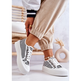 FB2 Tênis baixo na plataforma preto e branco Mischa 2