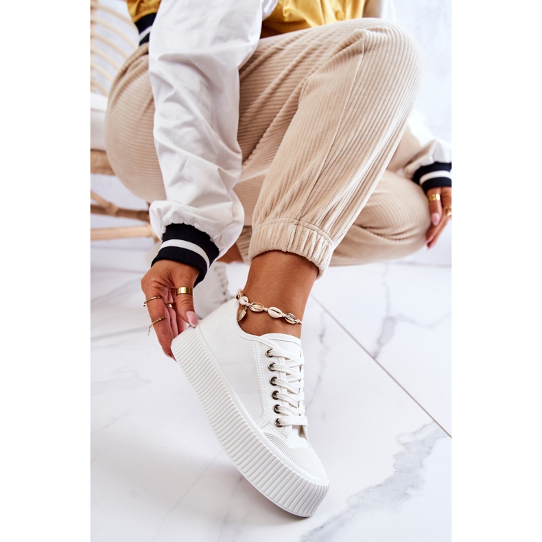 FB2 Tênis baixos na plataforma branca Mischa branco 1