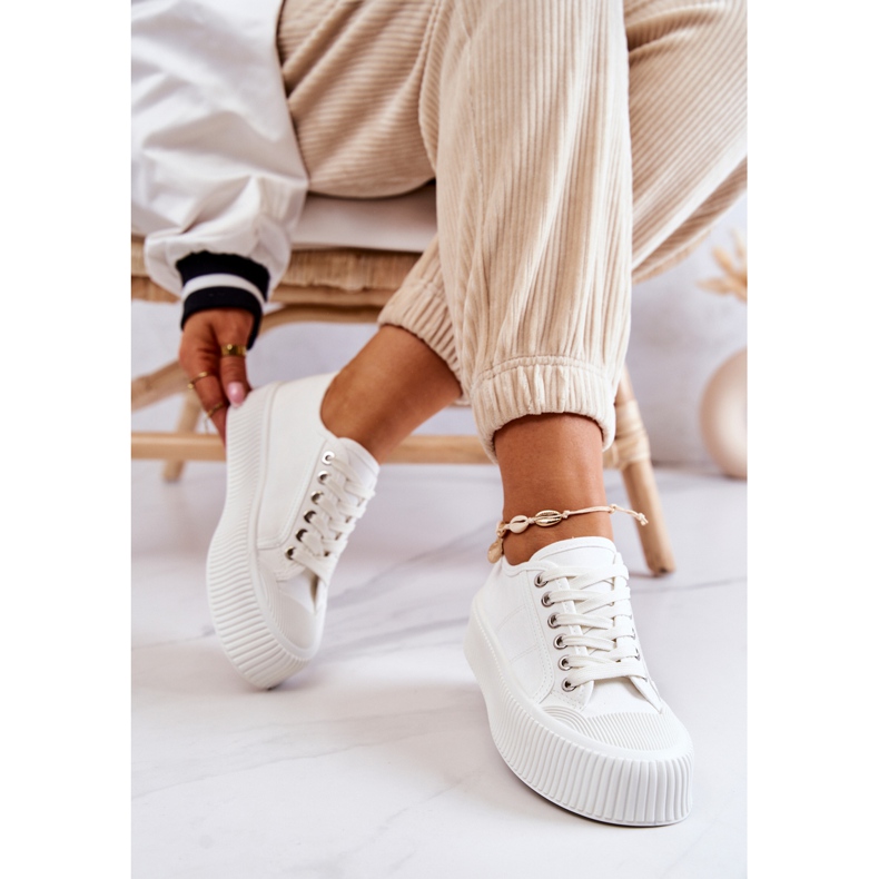 FB2 Tênis baixos na plataforma branca Mischa branco 2